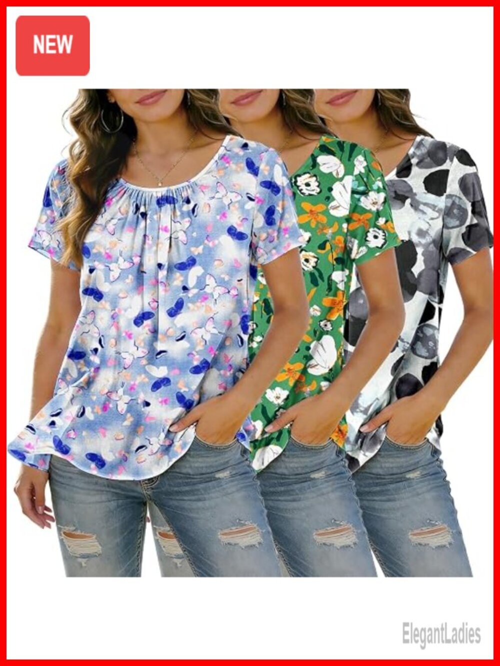 3 Pack Women's Short Sleeve Cotton Crewneck T-Shirts Summer Casual Basic Tee